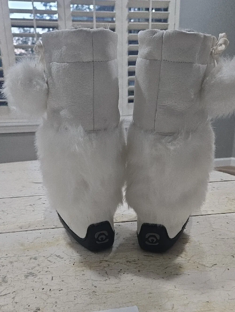 White Faux-Fur Women's Winter Boots